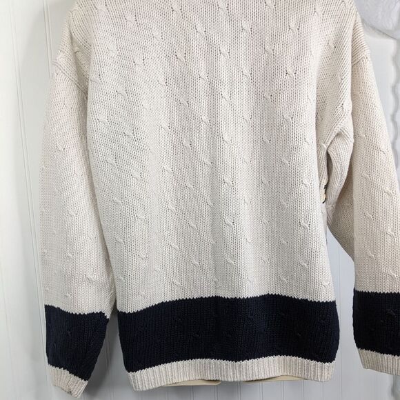 VINTAGE Nautical Y2K Cardigan Sweater Sz L - Picture 15 of 15